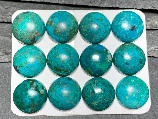 Chrysocolla round 18mm cabochon - Calibrated cabochons