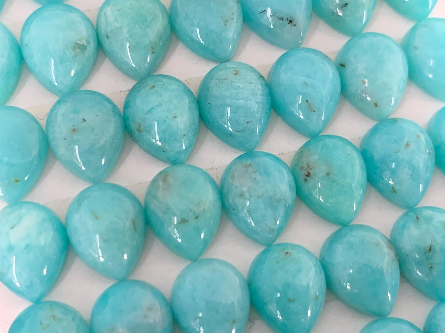 Amazonite pear 8x10mm cabochon - Calibrated cabochons