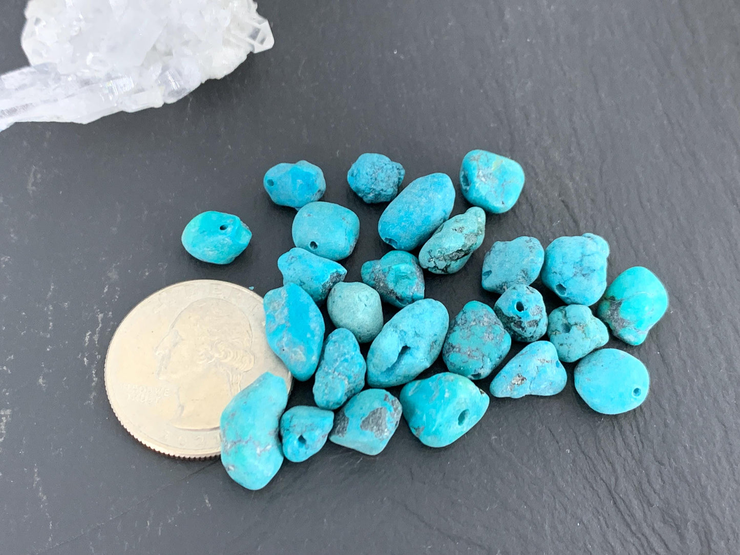Discounted Turquoise 6-14mm beads lot of 25 pieces