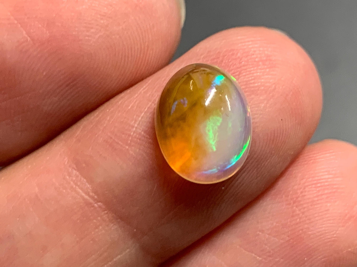 Natural Black Ethiopian Opal oval 8x10x6mm cabochon