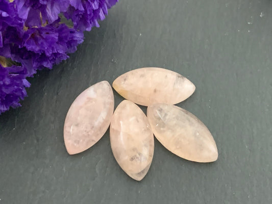 Salmon Morganite marquise  10x20mm cabochon - Calibrated cabochons