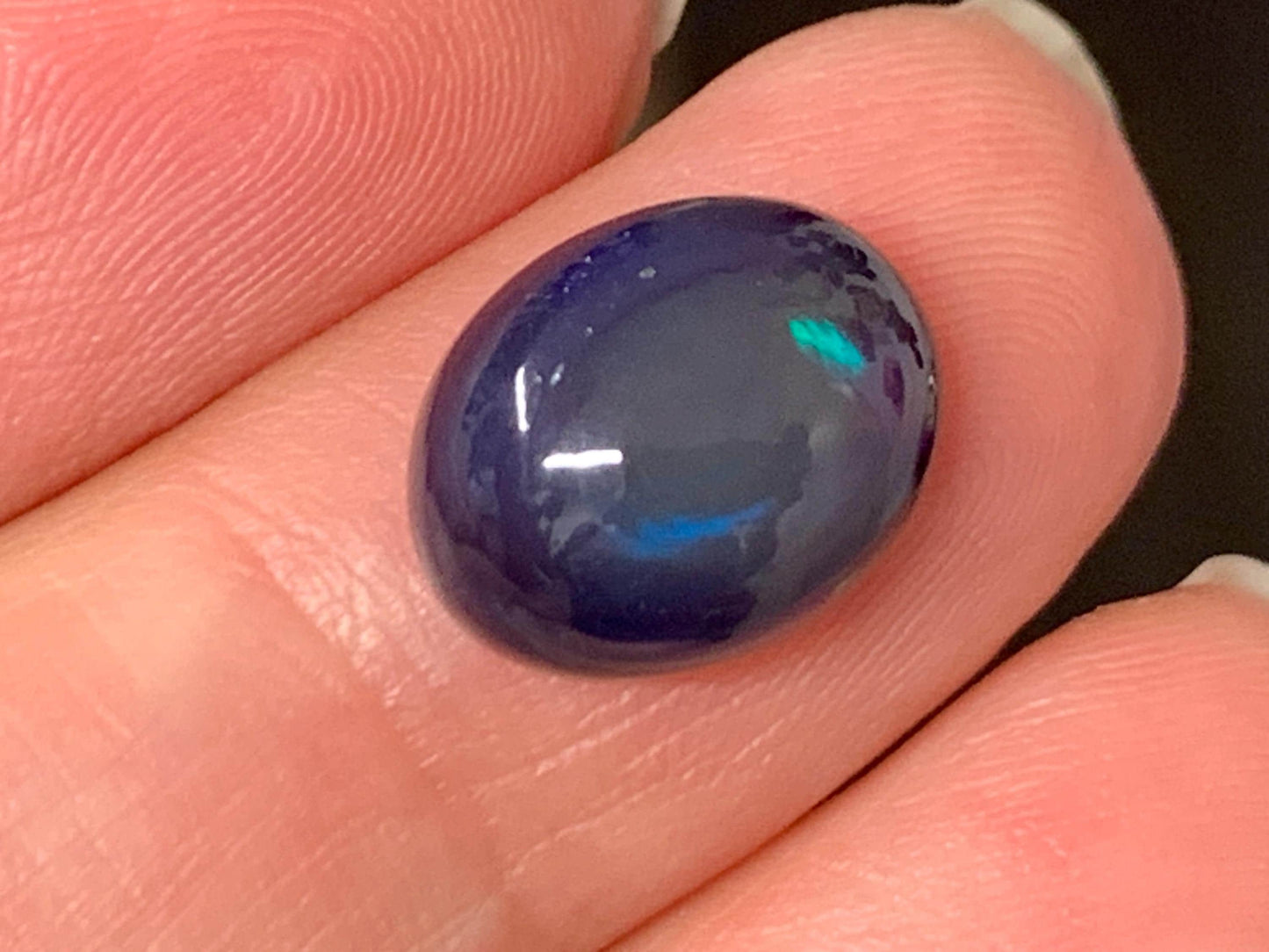 Natural Ethiopian Black Opal 9x12x6mm cabochon