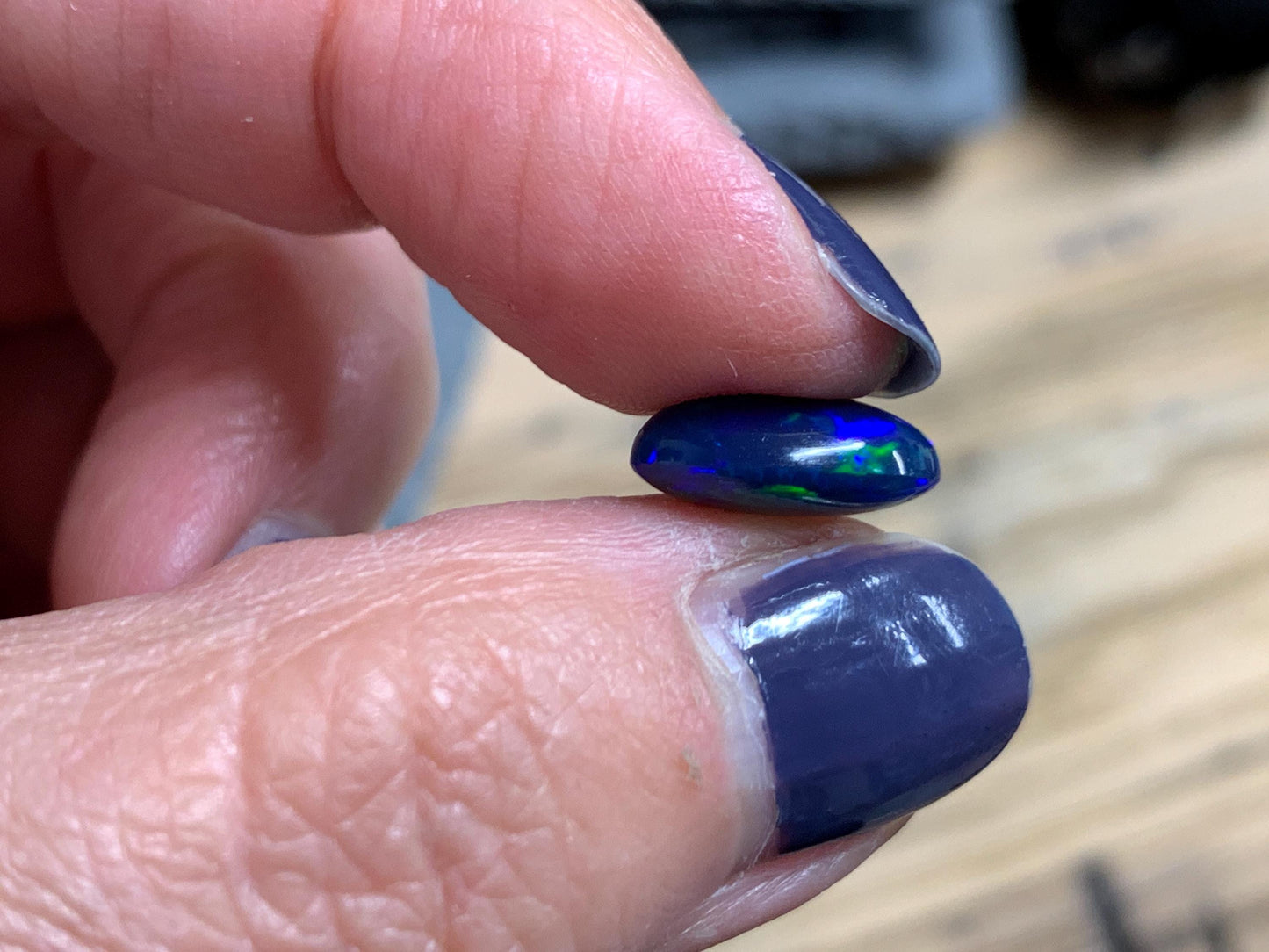 Natural Ethiopian Black Opal 11-12mm long cabochon/ Select your cabochon