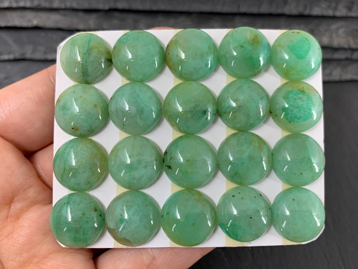 Chrysocolla round 15mm cabochon - Calibrated cabochons