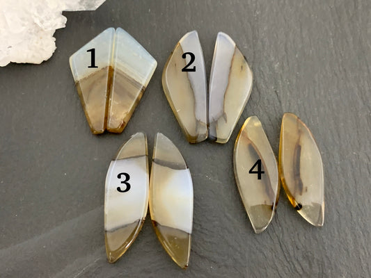Montana Agate cabochon pair