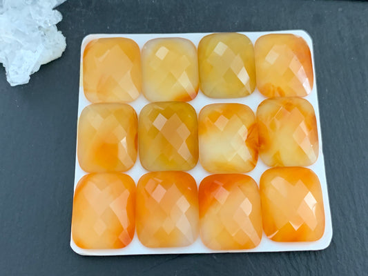 Faceted Carnelian 18x22mm Cabochon | Calibrated Carnelian