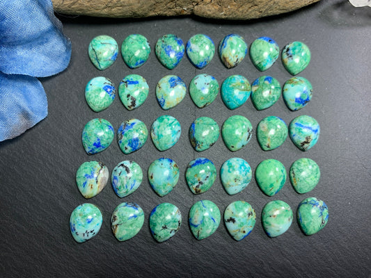 Azurite pear 10x12mm cabochon - Calibrated cabochons