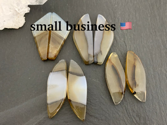 Montana Agate cabochon pair