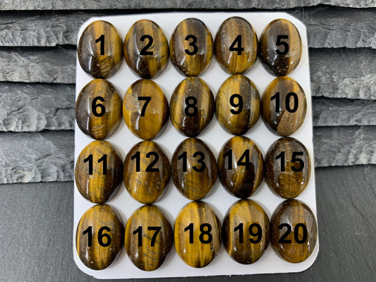 Tiger Eye oval 12x16mm cabochon - Calibrated cabochons
