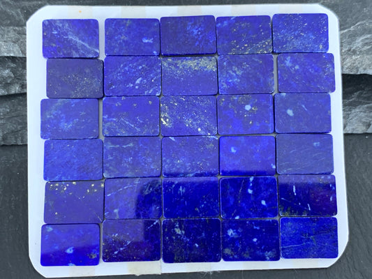 Flat Lapis Lazuli rectangle 10x14mm cabochon - Calibrated cabochons