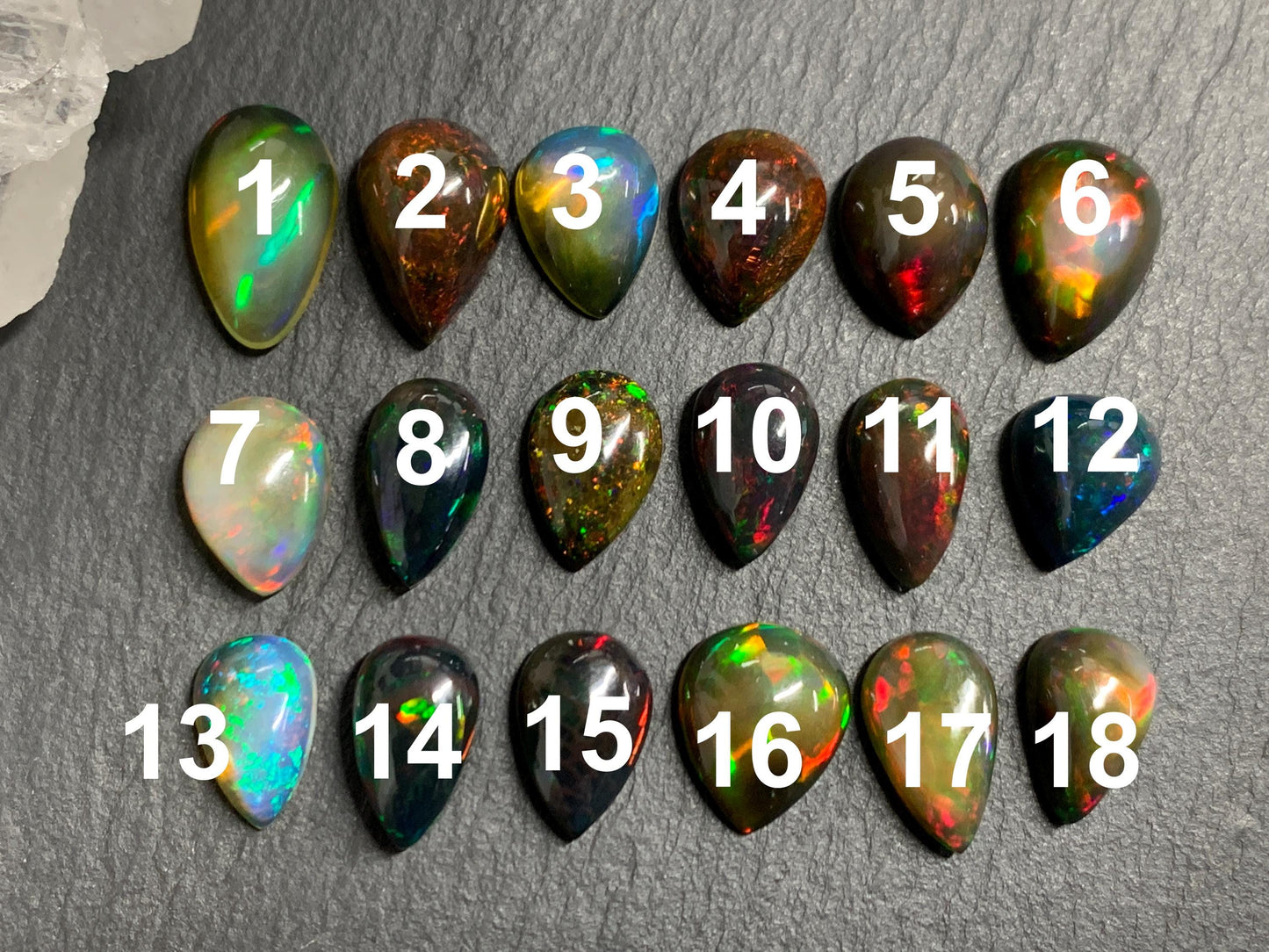 Natural Ethiopian Black Opal 11-14mm long cabochon/ Select your cabochon
