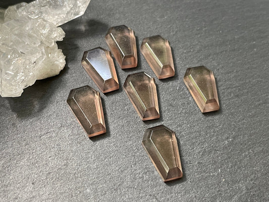 Faceted Color Changing Alexandrite coffin 10x16mm cabochon