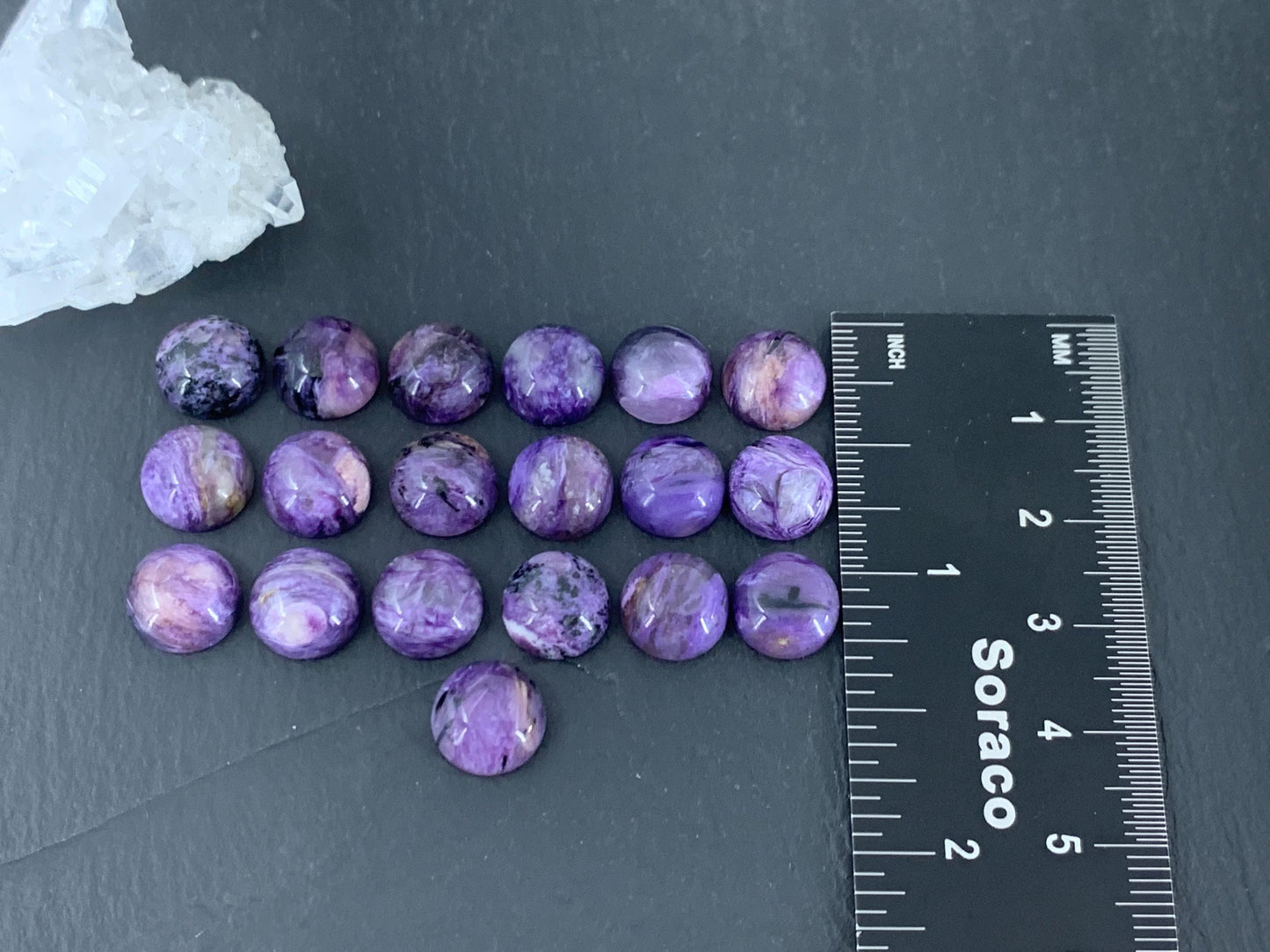 Round Charoite Cabochon 10mm - Calibrated cabochons