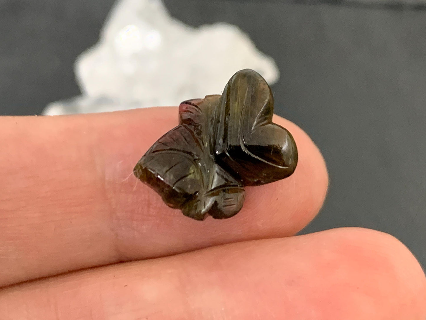 Carved Tourmaline 12x16x5mm (not flat cabochon)