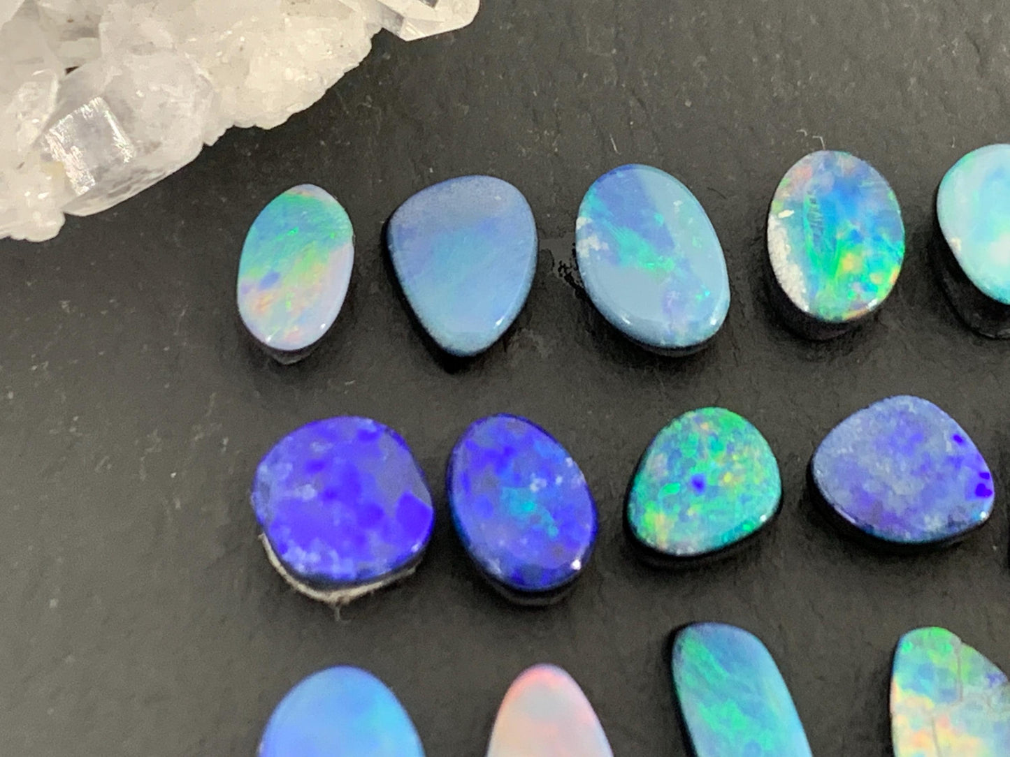 Australian Opal Doublet 6-8mm long cabochon - Select your piece