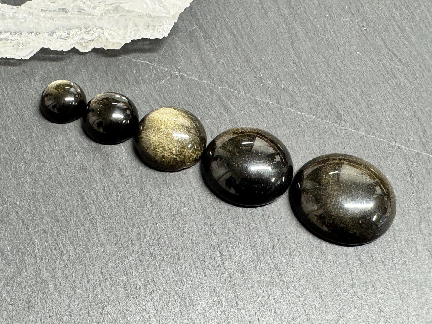 Gold Obsidian round 10, 12, 15, 18, 20mm cabochon - Calibrated cabochons