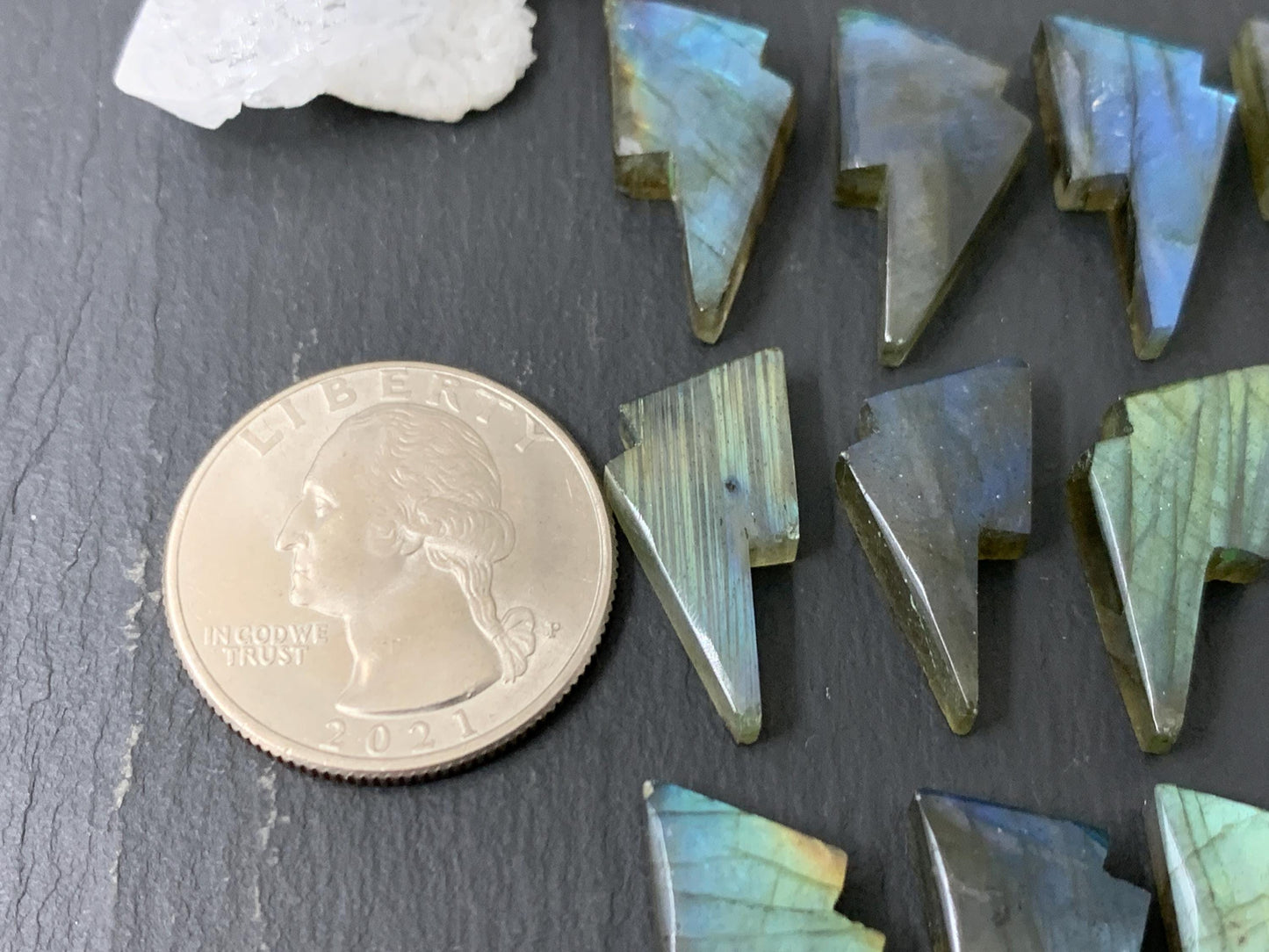 Labradorite lightning bolt 12x19mm cabochon