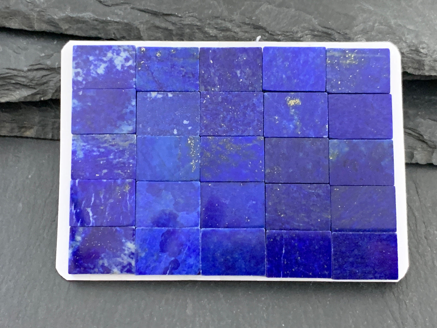 Flat Lapis Lazuli rectangle 10x14mm cabochon - Calibrated cabochons