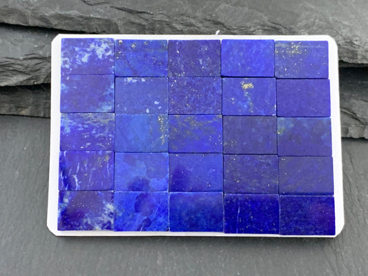 Flat Lapis Lazuli rectangle 10x14mm cabochon - Calibrated cabochons