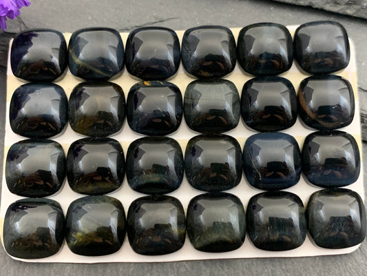 Blue Tiger Eye square 12mm cabochon - Calibrated cabochos