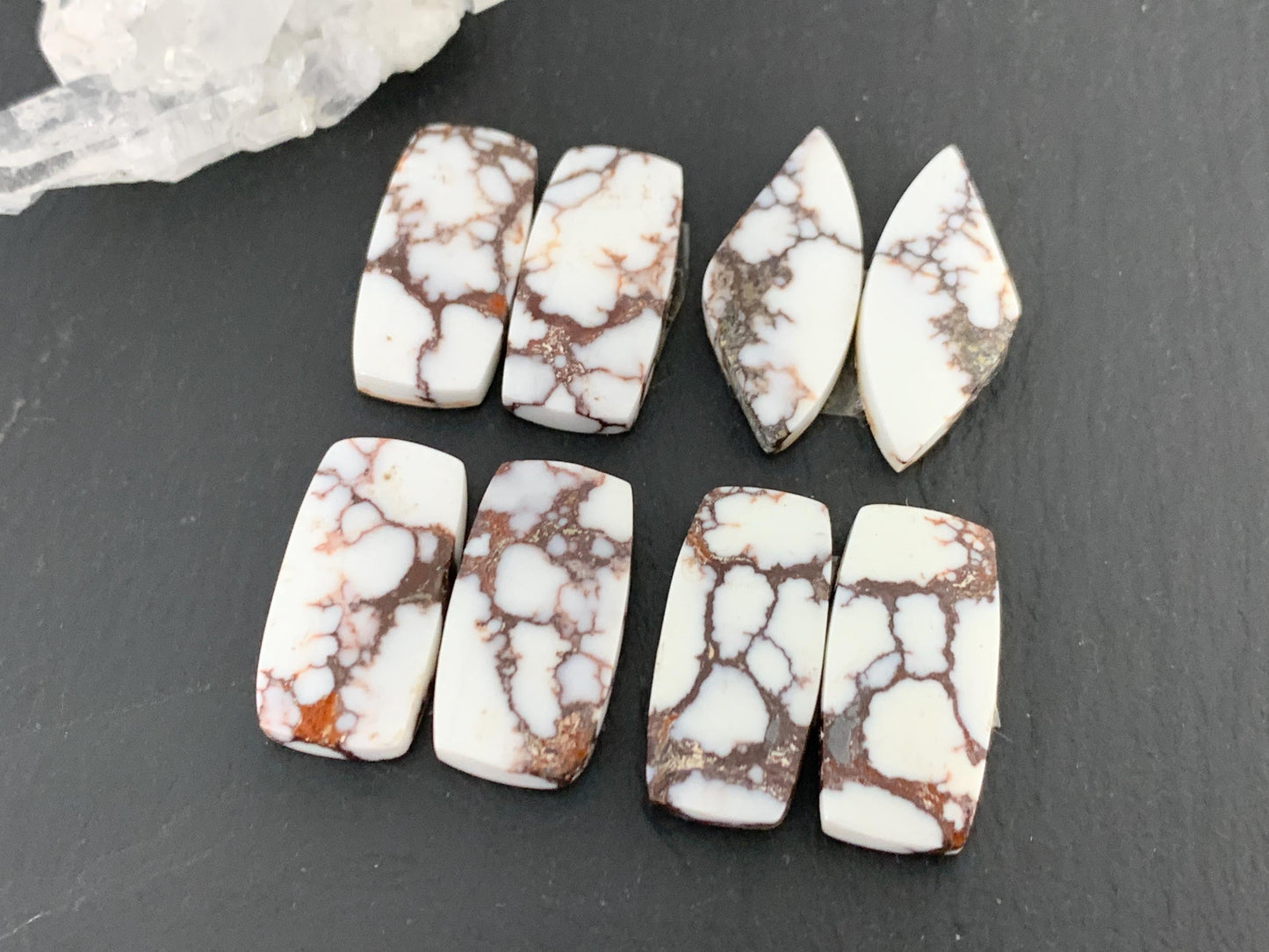 Wild Horse Jasper 22-26mm long cabochon pair