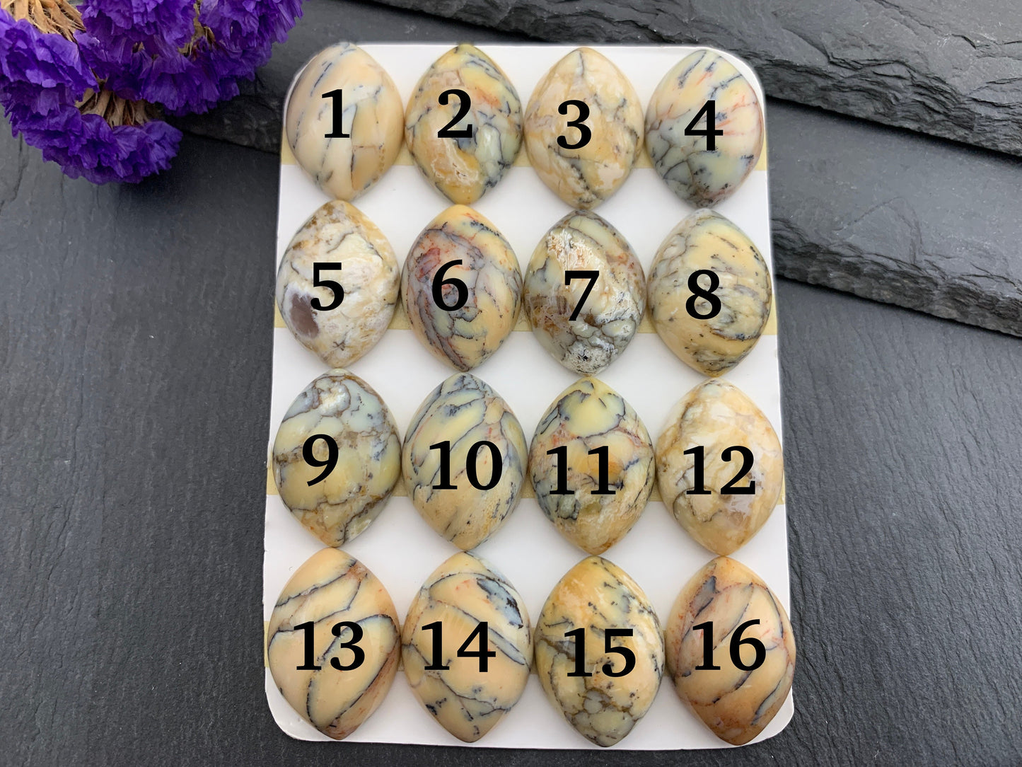 Opalite marquise 18x25mm cabochon - Calibrated Cabochons