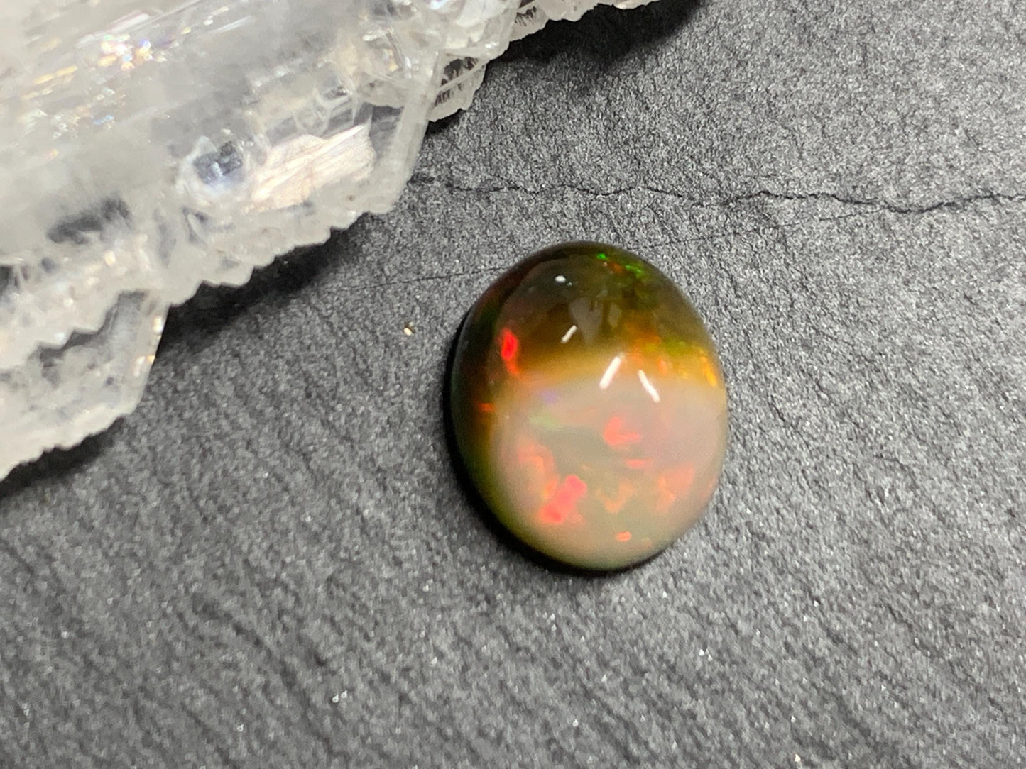 Natural Black Ethiopian Opal oval 8x10x6mm cabochon