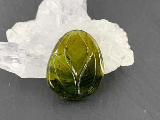 Carved Tourmaline 14x18x2mm cabochon