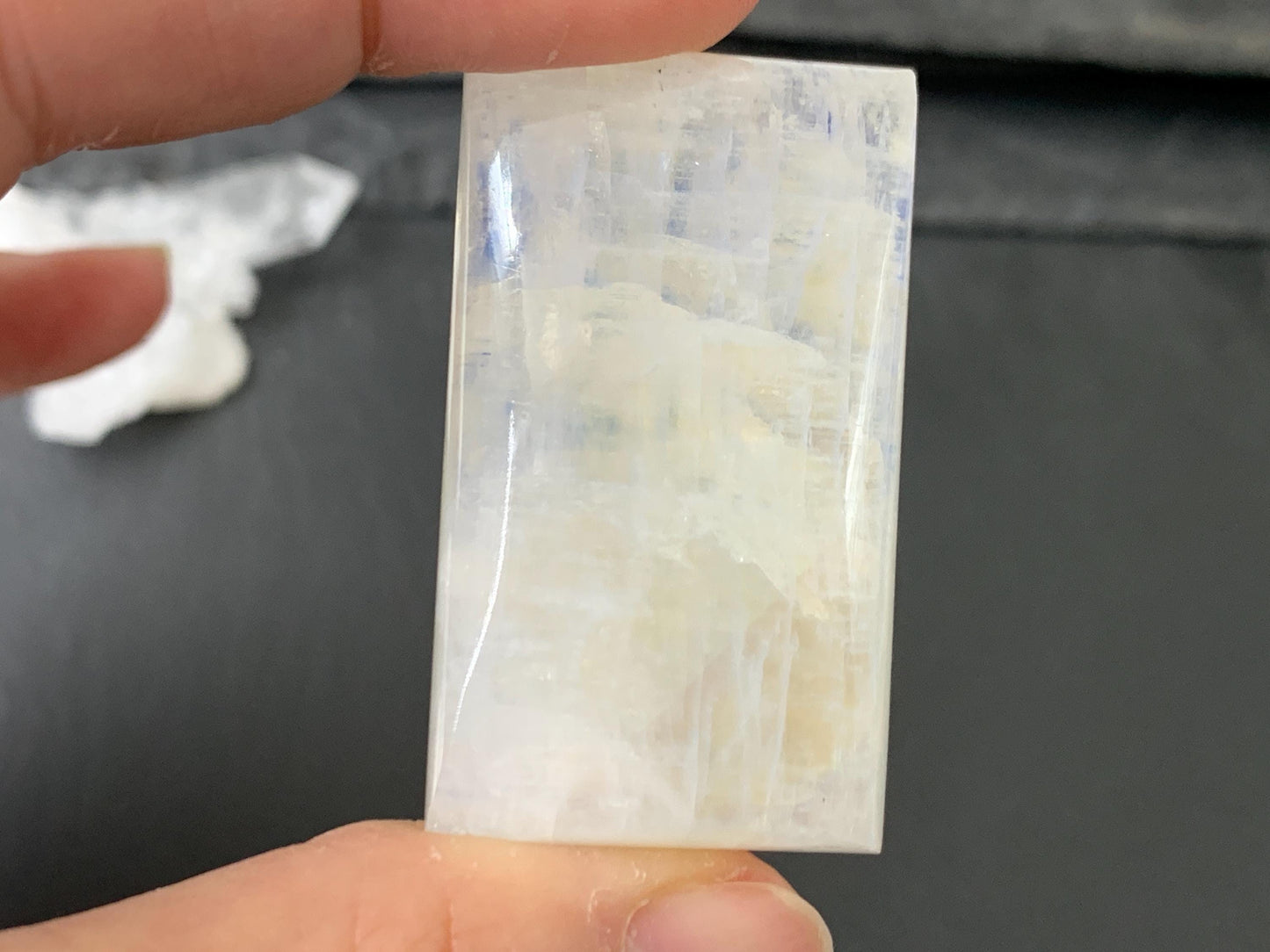 Rainbow Moonstone 42x24x9mm cabochon