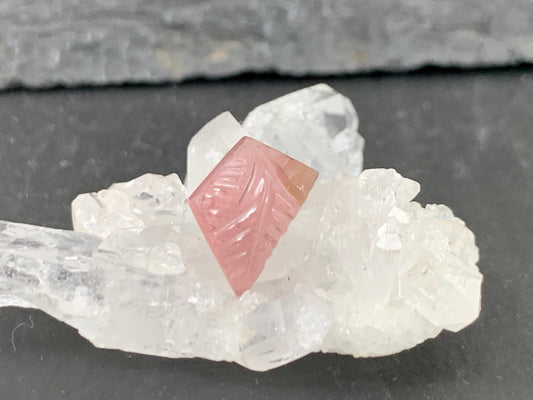 Carved Tourmaline 10x12x4mm cabochon