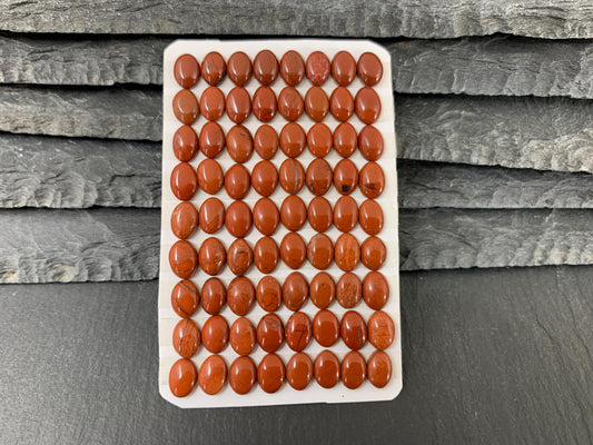 Red Jasper oval 5x7mm cabochon - Calibrated cabochons