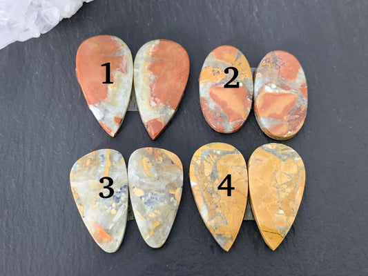 Maligano Jasper cabochon pair