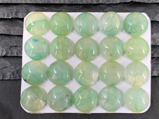 Chrysocolla round 15mm cabochon - Calibrated cabochons