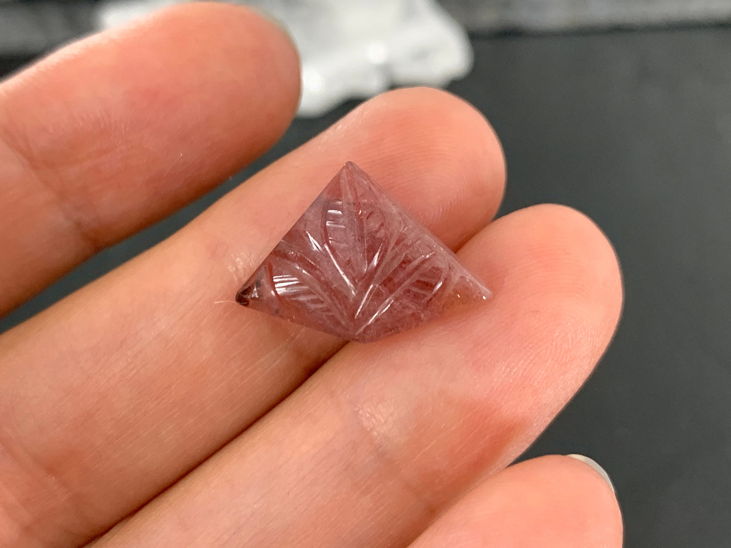 Carved Tourmaline 13x18x4mm cabochon