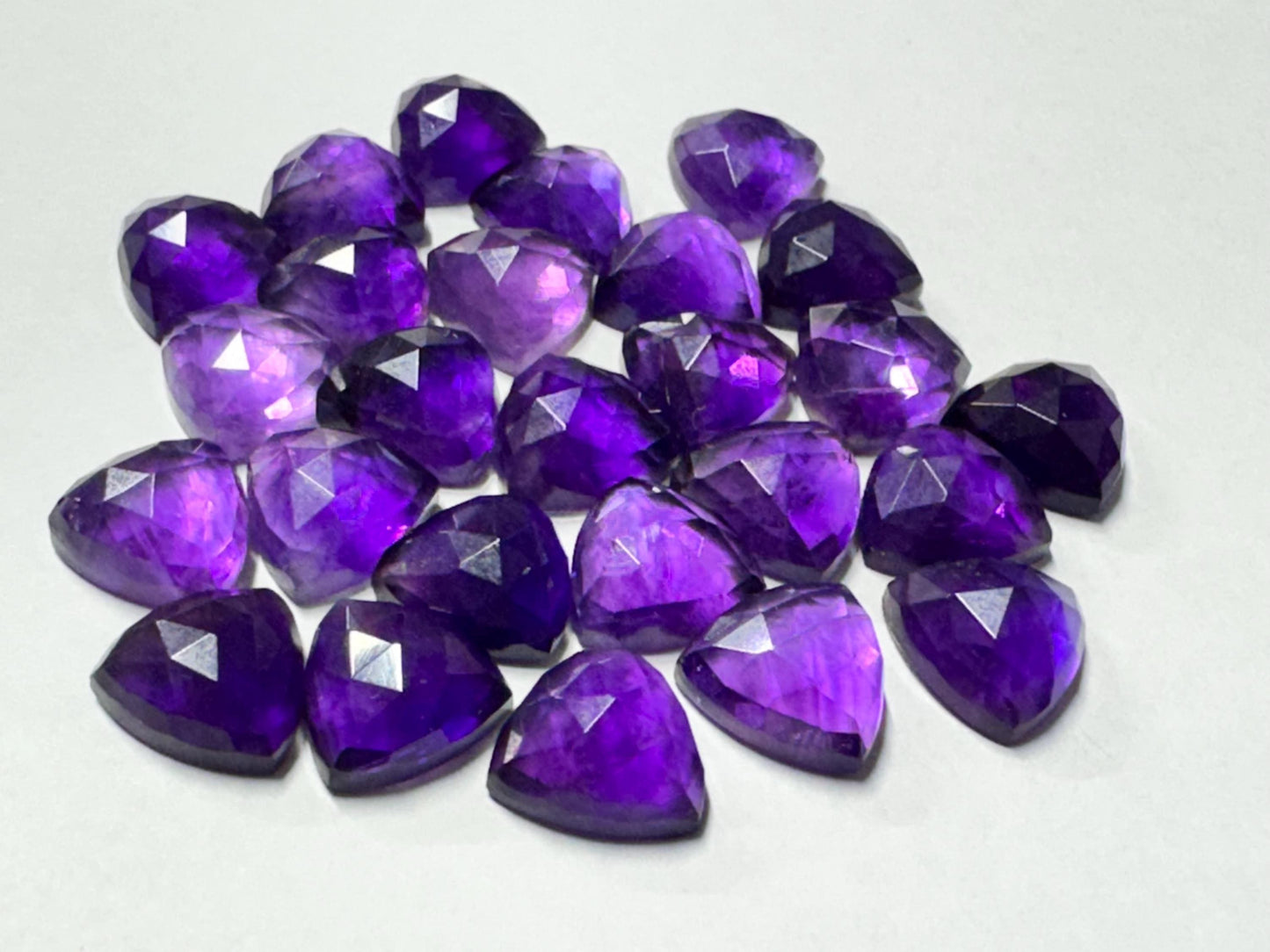 Faceted Amethyst Trillion 10mm Cabochon