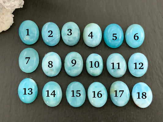 Larimar oval 7x9mm cabochon