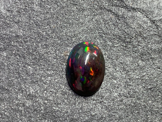 Black Ethiopian Opal oval 8x11x45mm cabochon