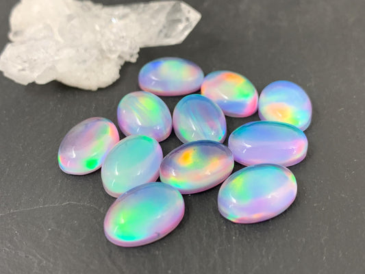 Aurora Opal oval 10x14mm cabochons - Doublet cabochons