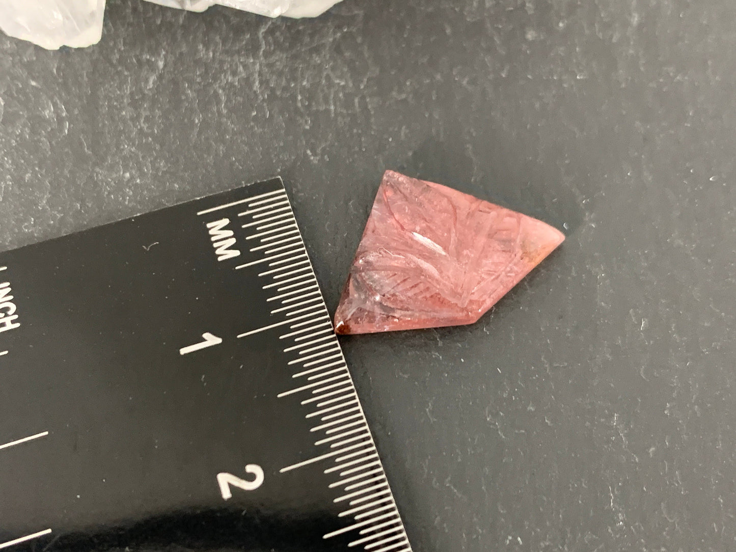 Carved Tourmaline 13x18x4mm cabochon