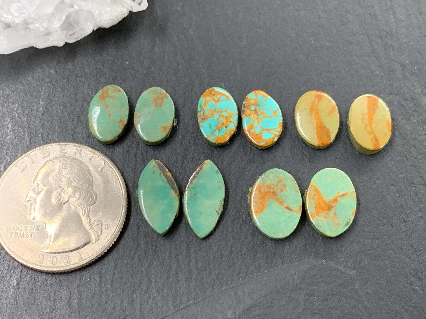 Tibetan Turquoise Pair Cabochon