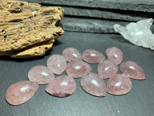 Red Sunstone pear 15x20mm Cabochon - Calibrated cabochons