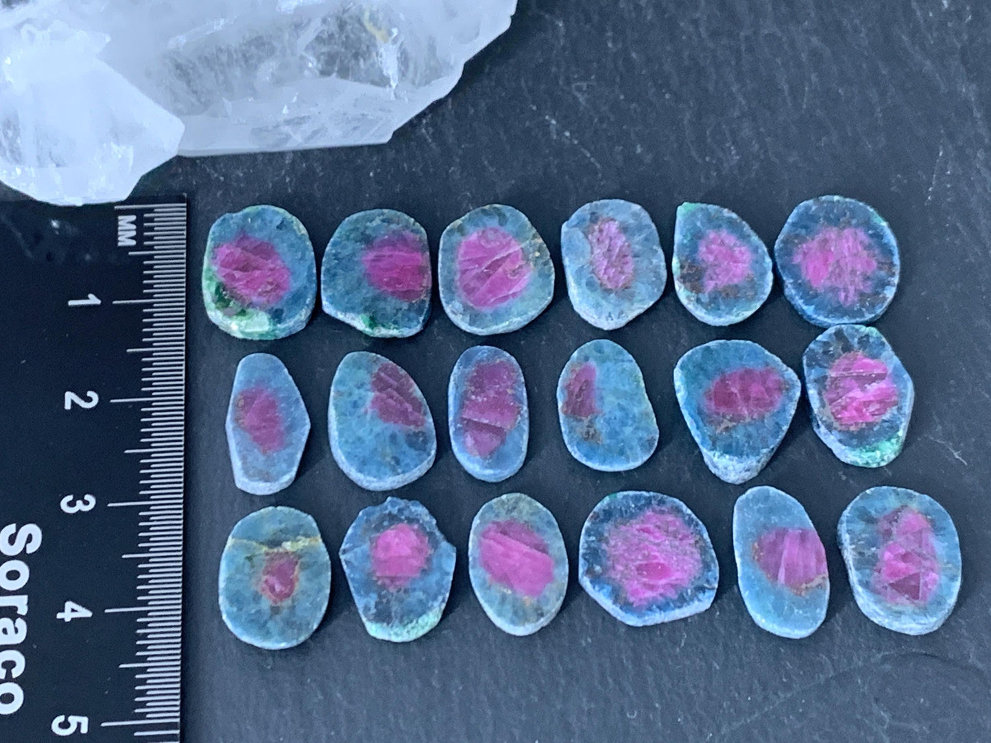 Watermelon Ruby 13mm long slice - free form