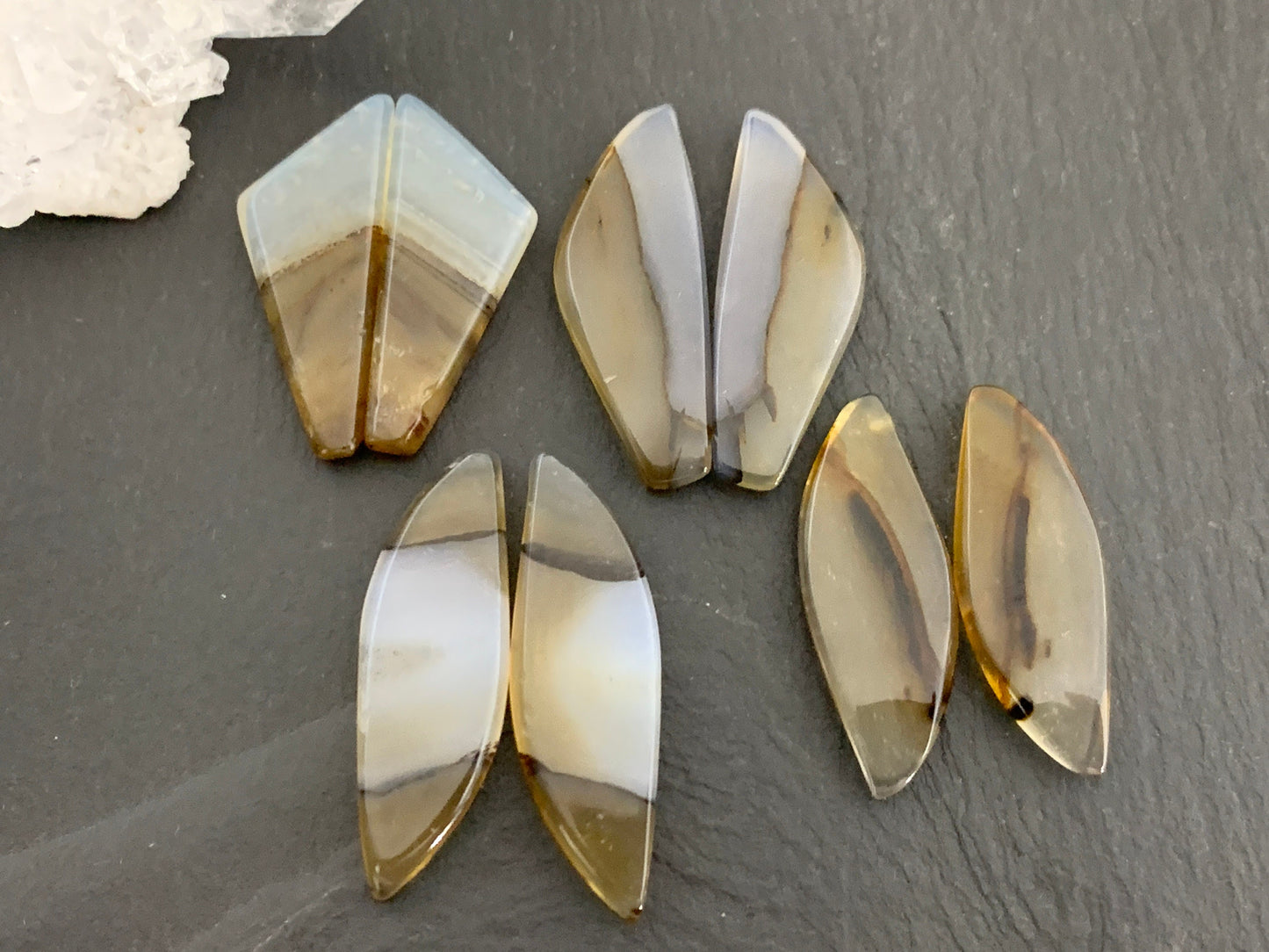 Montana Agate cabochon pair