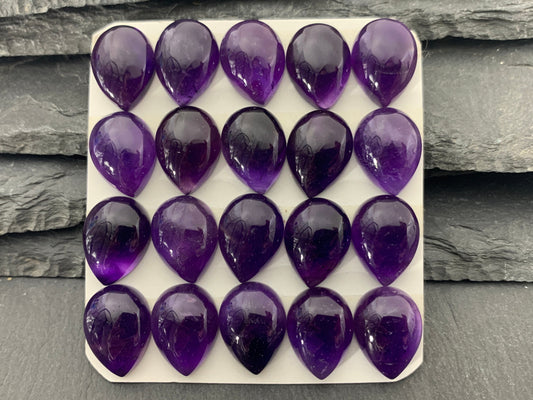 Amethyst pear 12x16mm cabochon - Calibrated cabochons