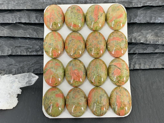Unakite oval 15x20mm cabochon - Calibrated cabochons
