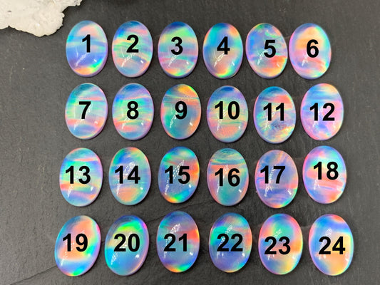 Aurora Opal oval 10x14mm cabochons - Doublet cabochons