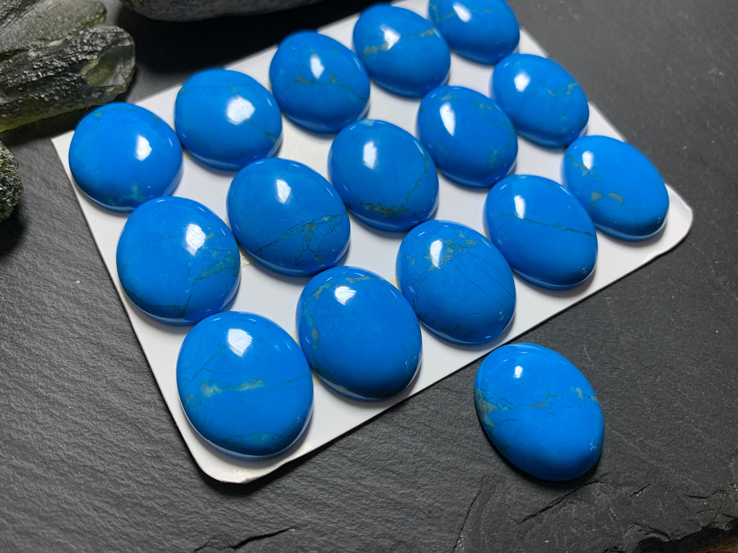 Blue Howlite cabochons 18x22mm - Calibrated cabochons