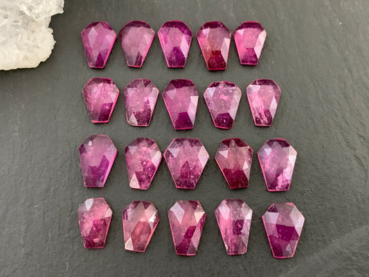Faceted Thailand Pink Sapphire coffin 9-10mm long cabochon- Select Your cabochon