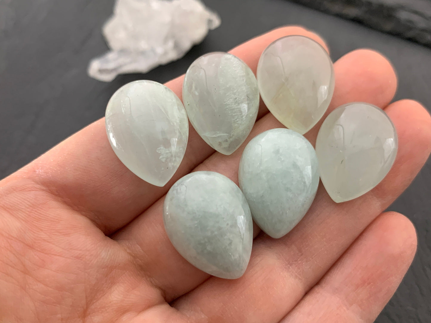 Aquamarine pear 15x20mm cabochon - Calibrated cabochons