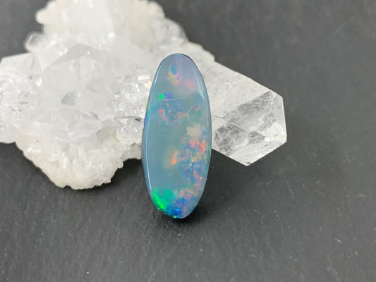 Australian Opal doublet 8x18x4mm cabochon - oval